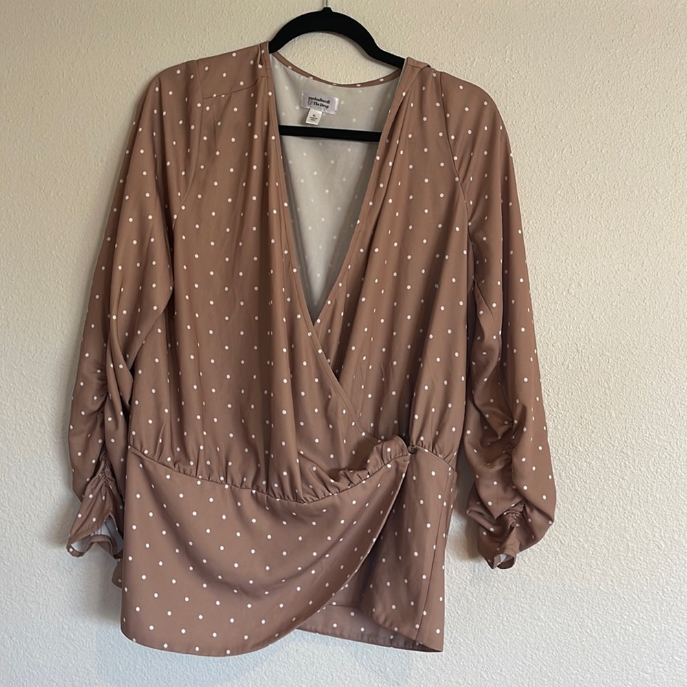 Paola Alberdi x The Drop Polka Dot Blouse Wrap